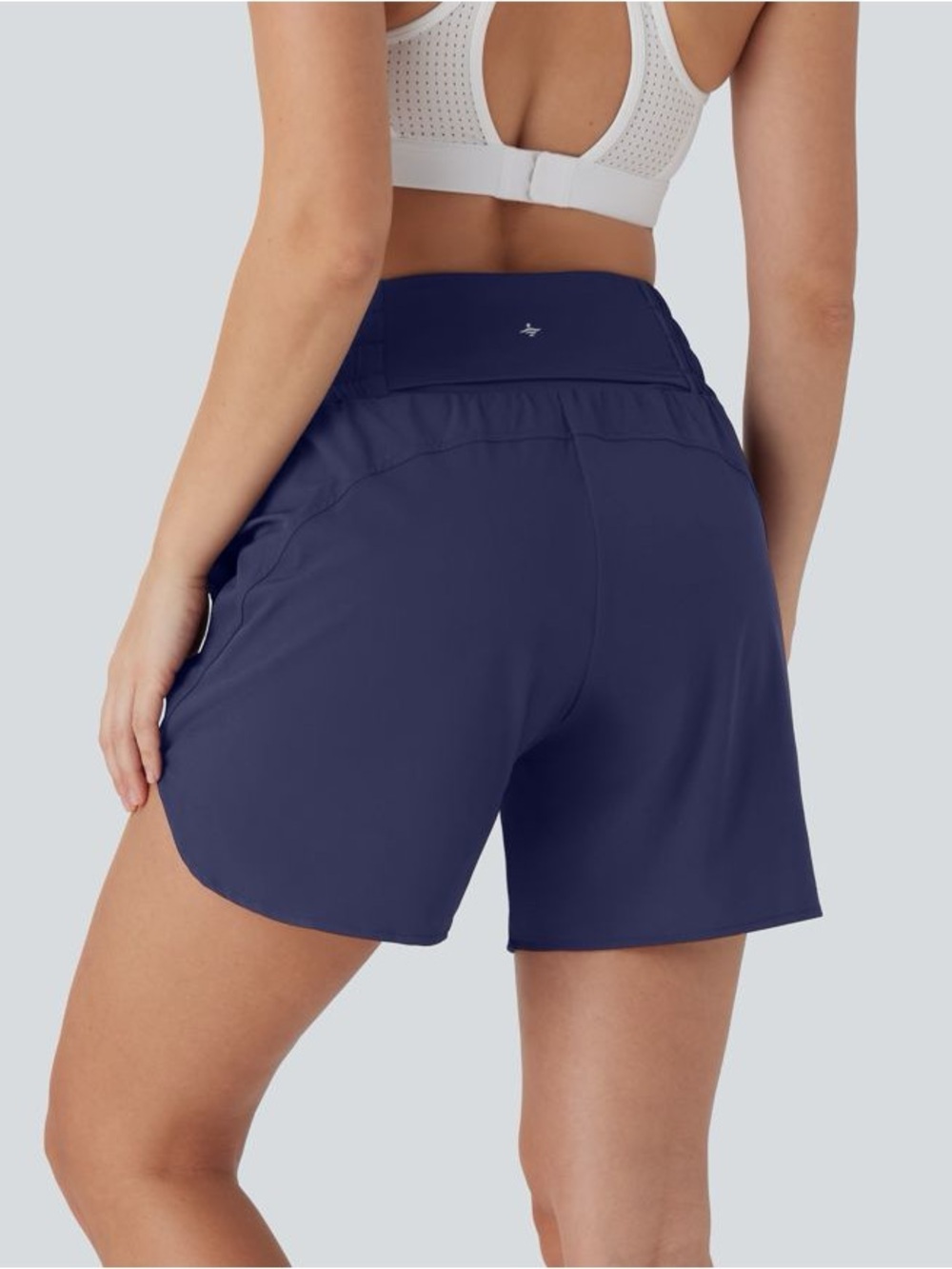Halara Breezeful High Waisted Side Pocket Casual Lined Shorts Blue Size M Summer
